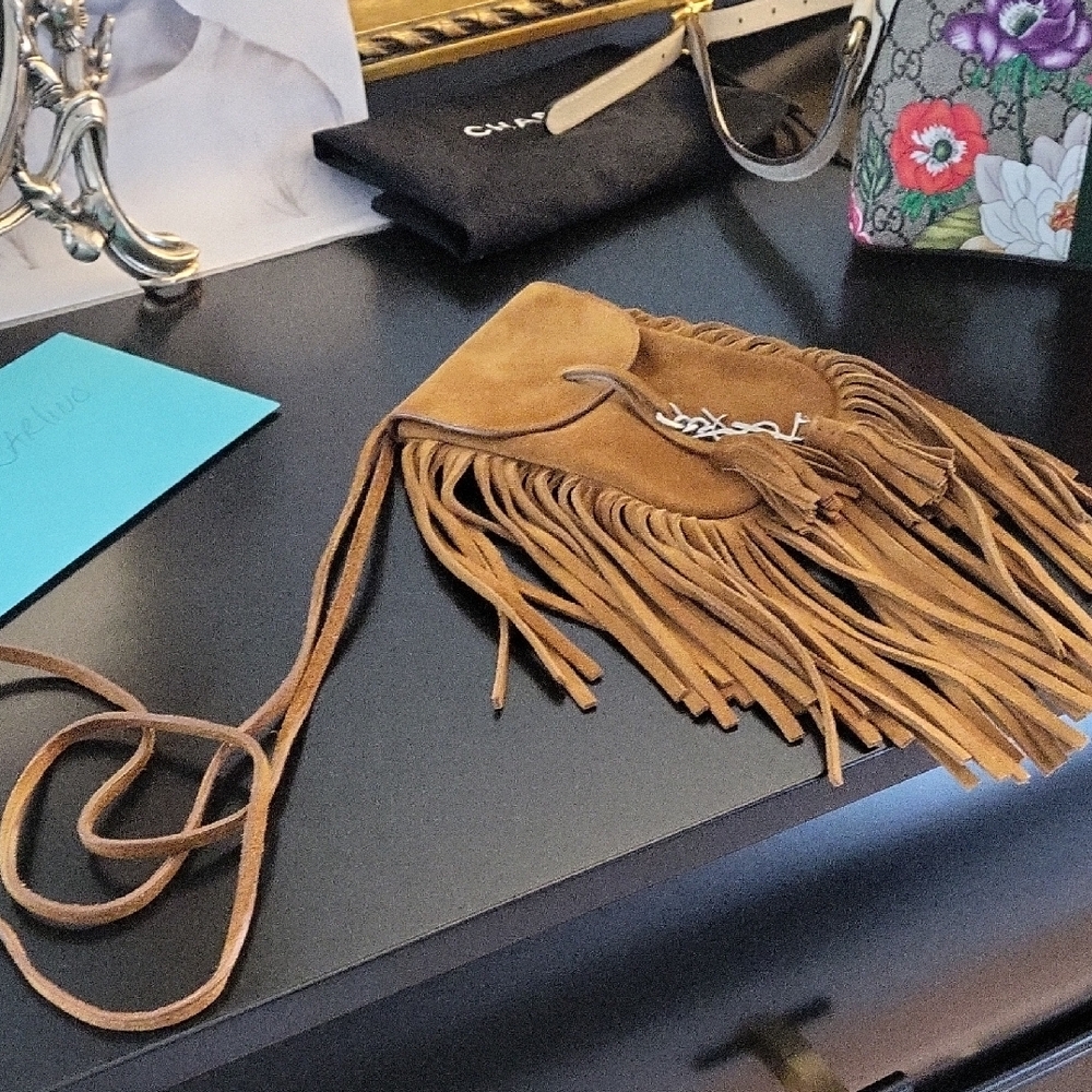 YSL leather fringe crossbody - Picture 2 of 4